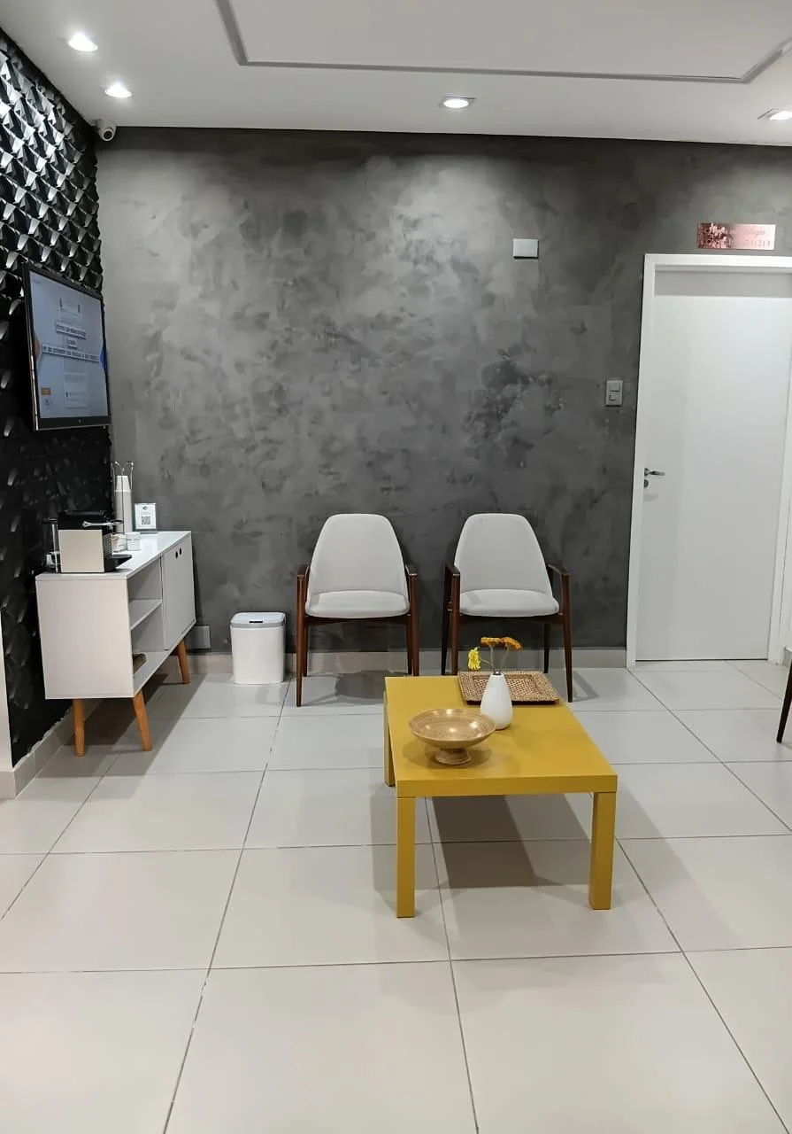 Sala de espera da clínica da Dra. Reni Lemos